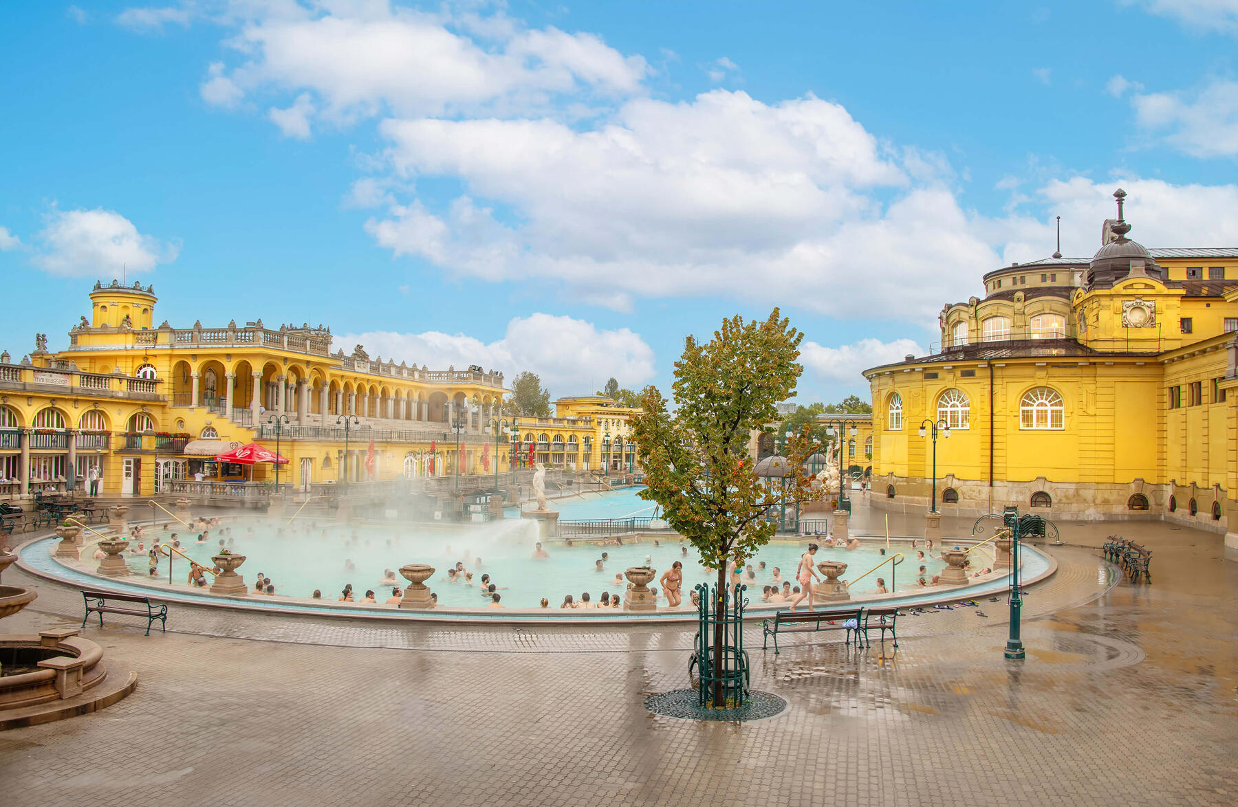 Outdoor thermal baths in Budapest, Hungary